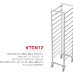 Trolley for gastronorm containers for GN 1/1