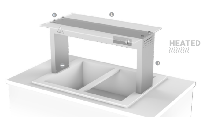 Exhibit heated shelf