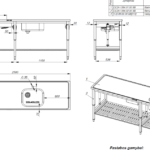 Recessed, electrically adjustable height table