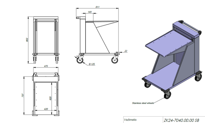 DISPENSER TROLLEY FOR TRAYS