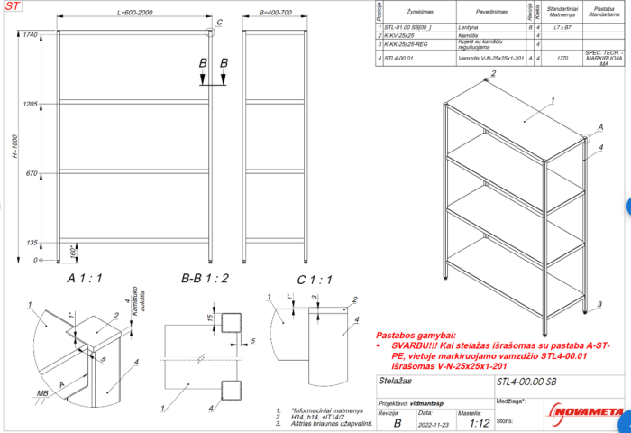 Reinforced shelves welded
