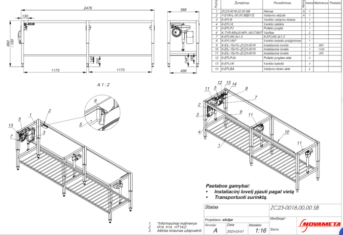 Height-adjustable table