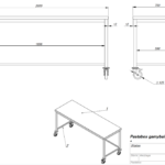 Table with wheels, without shelf