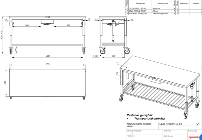 Electric height adjustable table