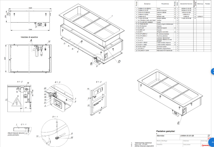 Drop-in bain marie basin