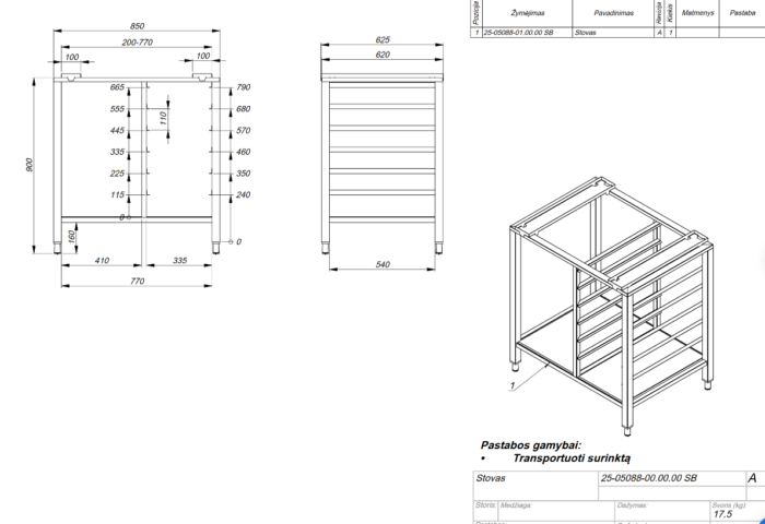 Universal Stand for Convection Oven
